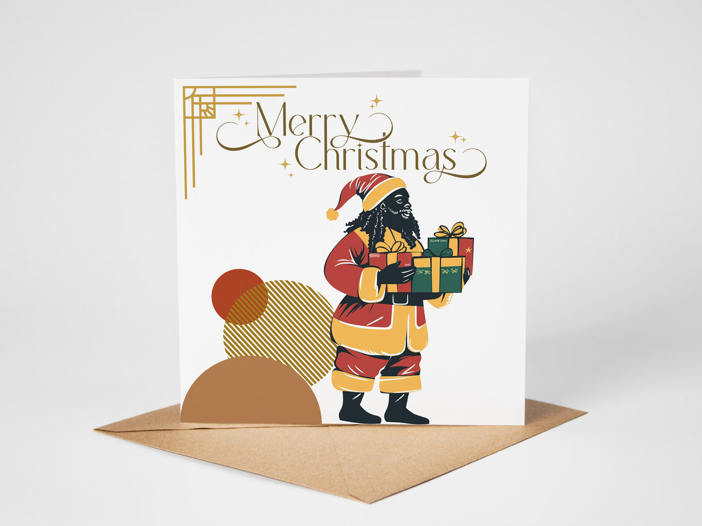 Rasta Santa Christmas Card 10 Pack | Free Shipping | Black Santa Christmas Card Multipack