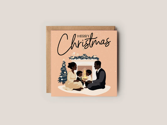 Black Family Christmas Card 10 Pack