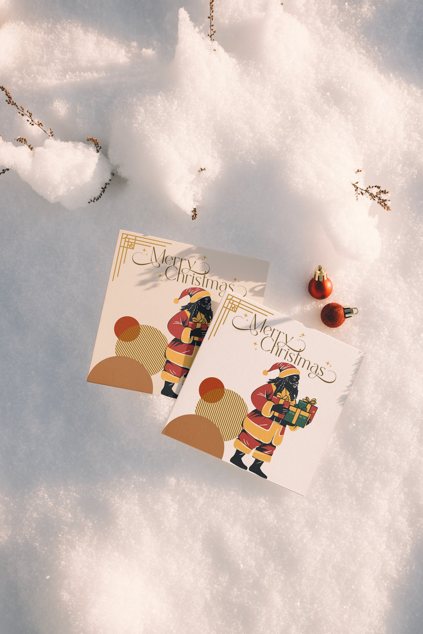 Rasta Santa Christmas Card 10 Pack | Free Shipping | Black Santa Christmas Card Multipack