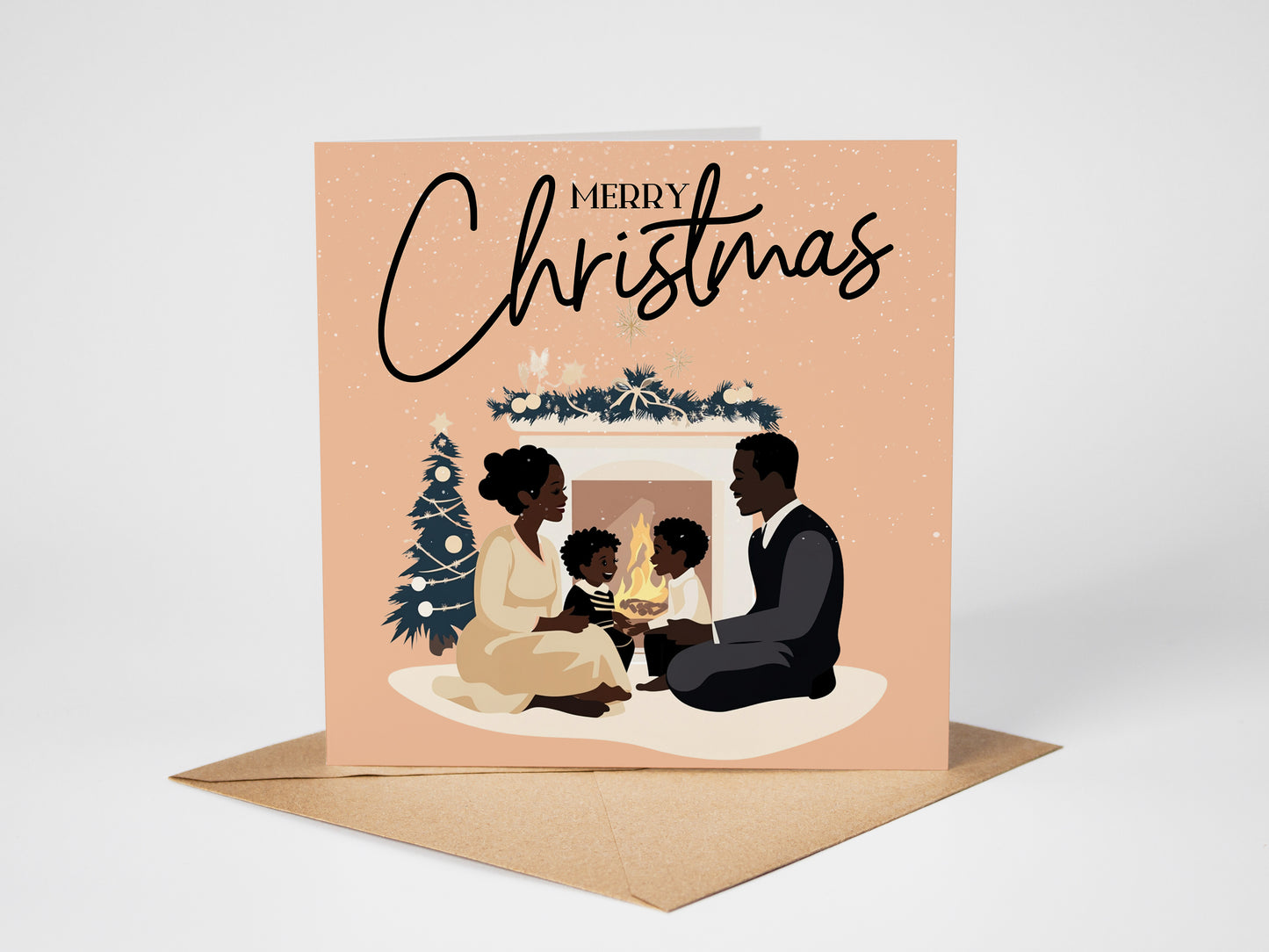 Black Family Christmas Card 10 Pack